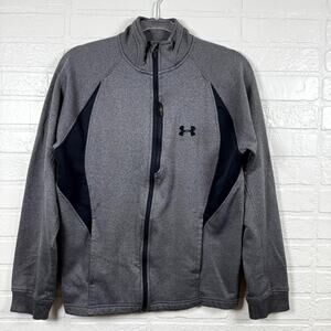 Under Armour Jacket Womens Size Small Heather Gray Fleece Full Zip Performance
